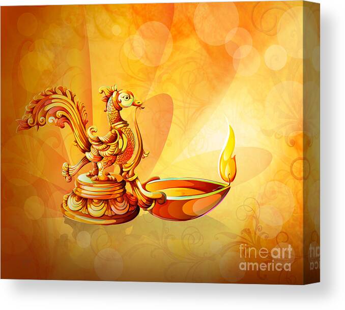 Diwali Canvas Print featuring the digital art Spirit Of Diwali by Peter Awax