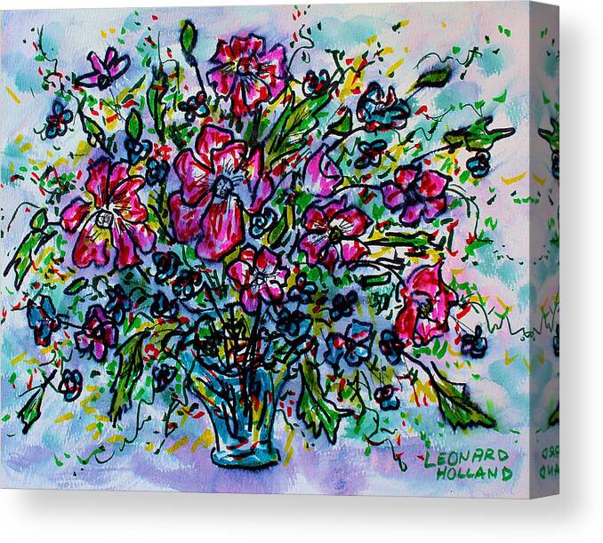 Fresh Flowers Canvas Print featuring the painting Spring Flowers by Leonard Holland