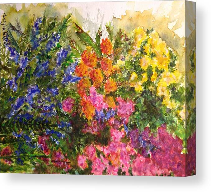 Bougainvillea Canvas Print featuring the painting Spring Gala by Cheryl Wallace