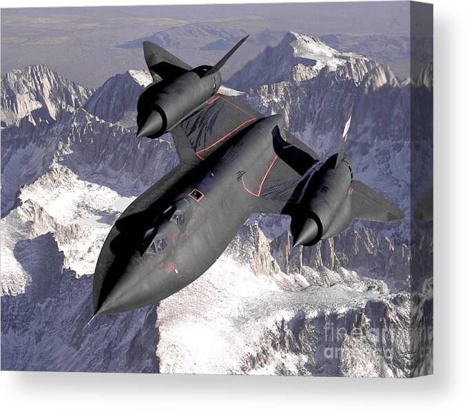 Science Canvas Print featuring the photograph SR-71 Blackbird 1990s by NASA Science Source