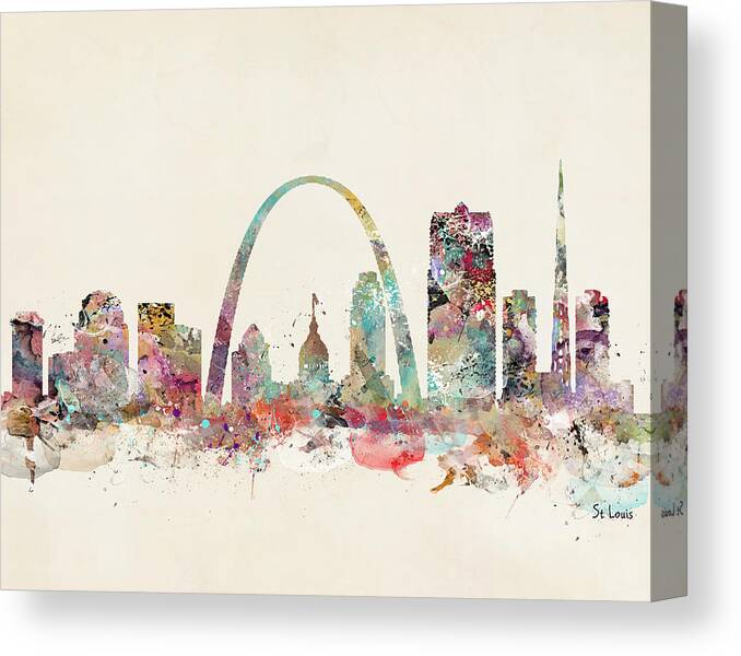 St Louis Canvas Print featuring the painting St Louis Missouri by Bri Buckley