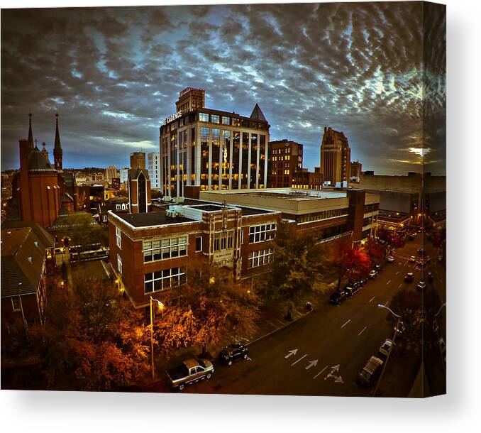 Canvas Print featuring the photograph St. Paul Twilight by Just Birmingham