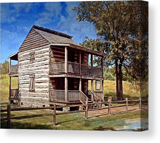 Log Cabin Canvas Print featuring the photograph St. Peters Cabin by Marty Koch