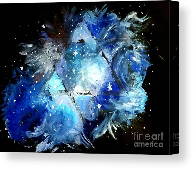 Stars Of David Canvas Print featuring the digital art Stars Of David by Curtis Sikes