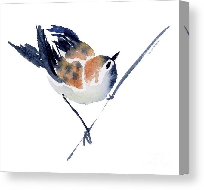 Sparrow Canvas Print featuring the painting Steadfast by Amy Kirkpatrick