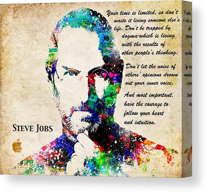 Steve Jobs Canvas Print featuring the digital art Steve Jobs Portrait by Patricia Lintner
