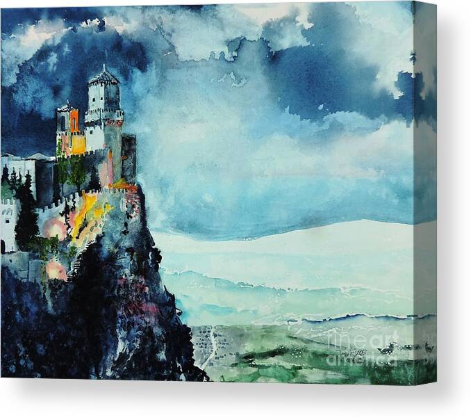 Storm Canvas Print featuring the painting Storm the Castle by Tom Riggs