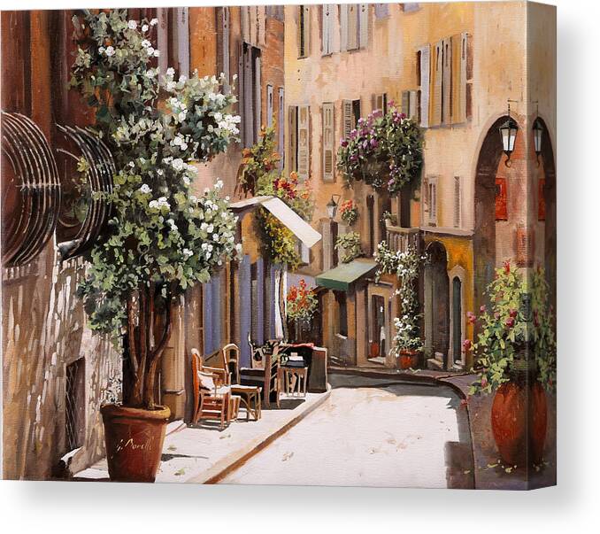 Grasse Canvas Print featuring the painting stradina di Grasse by Guido Borelli