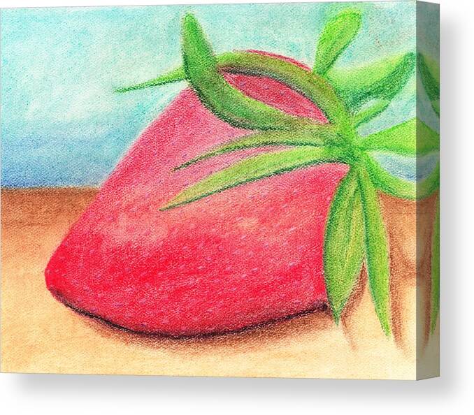Strawberry Canvas Print featuring the pastel Strawberry by Martin Valeriano