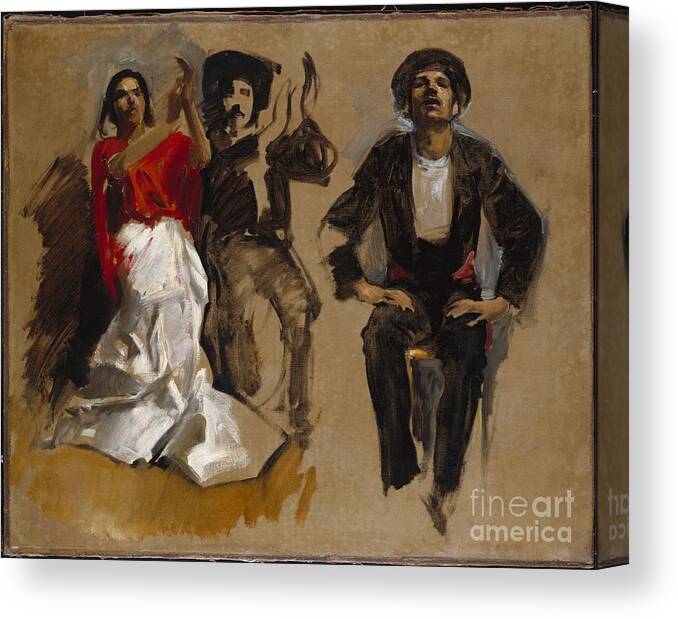 John Singer Sargent Canvas Print featuring the painting Study for Seated Figures for El Jaleo by MotionAge Designs