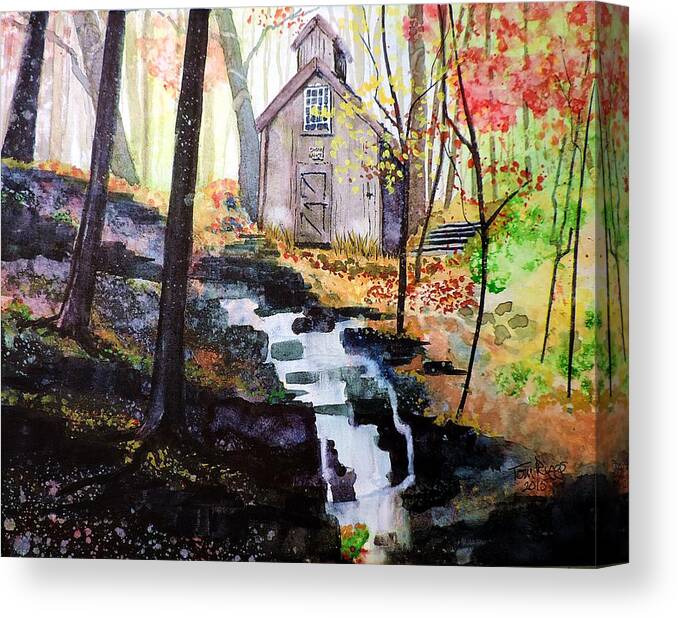 New Hampshire Canvas Print featuring the painting Sugar Shack by Tom Riggs