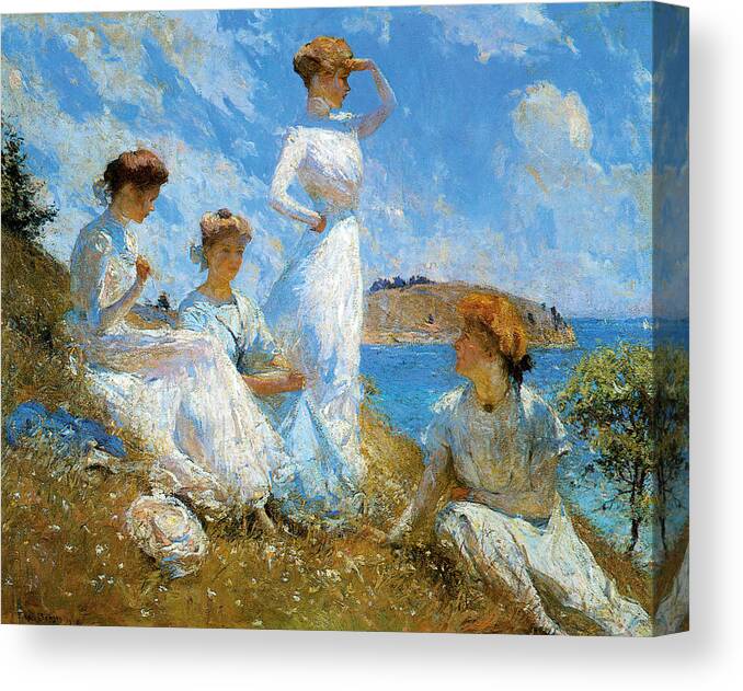 Frank Weston Benson Canvas Print featuring the painting Summer by Frank Weston Benson