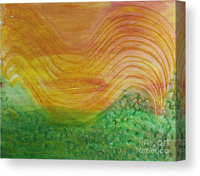 Sun Canvas Print featuring the painting Sun and Grass in Harmony by Sarahleah Hankes