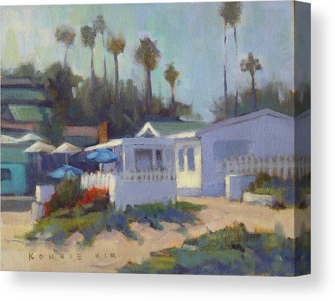 California Canvas Print featuring the painting Sunny Day at Crystal Cove by Konnie Kim