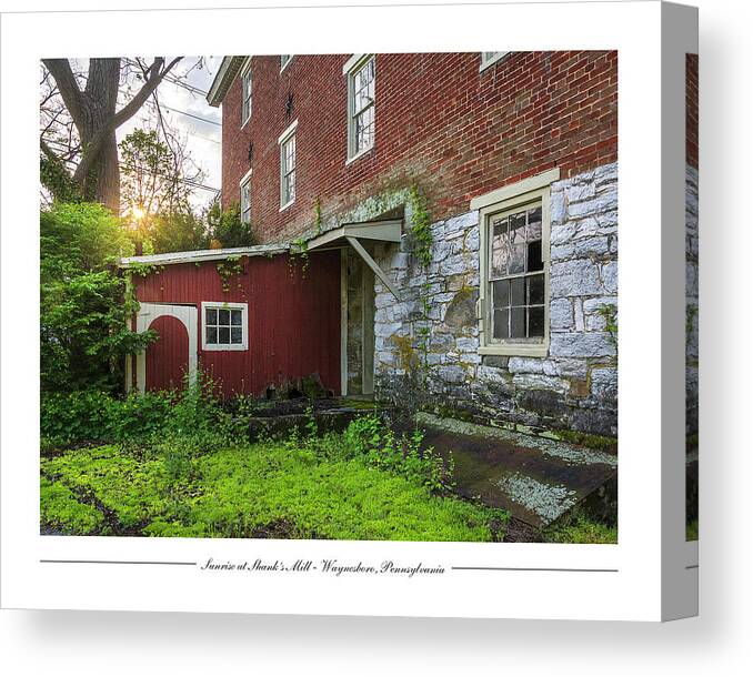 Historic Canvas Print featuring the photograph Sunrise at Shank's Mill by Andy Smetzer