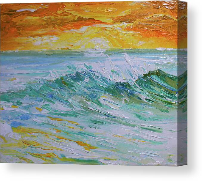 Surf Art Canvas Print featuring the painting Sunrise Surf by William Love