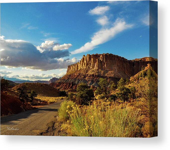 Capitol Reef Canvas Print featuring the photograph Sunset at Capitol Reef by Tim Kathka