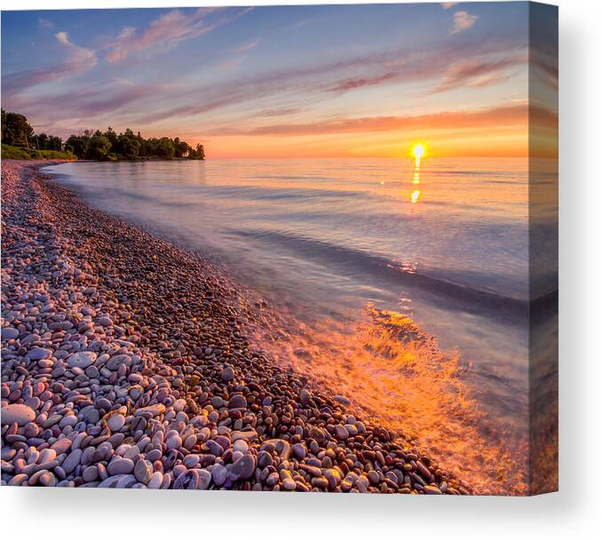 Oswego Canvas Print featuring the photograph Sunset at The Loop by Rod Best