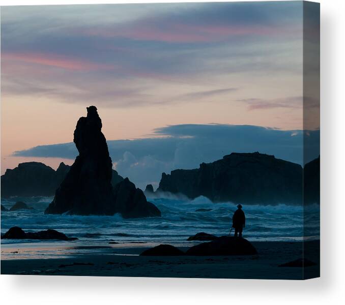 Oregon Canvas Print featuring the photograph Sunset Bandon Bay by Roberta Kayne