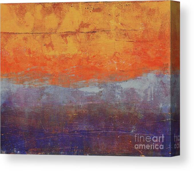 Abstract Canvas Print featuring the painting Sunset by Laurel Englehardt