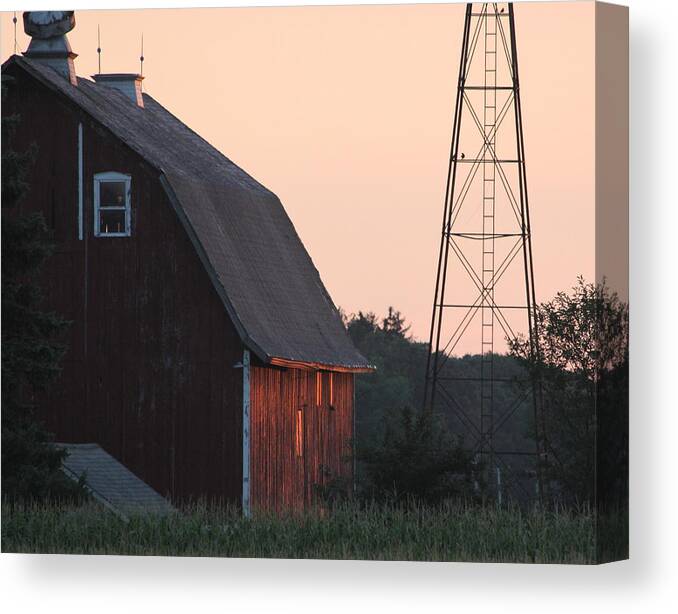 Farm Canvas Print featuring the photograph Sunset on the Farm by Lauri Novak