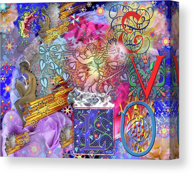 Surreal Love Canvas Print featuring the digital art Surreal Love by Kathy Anselmo