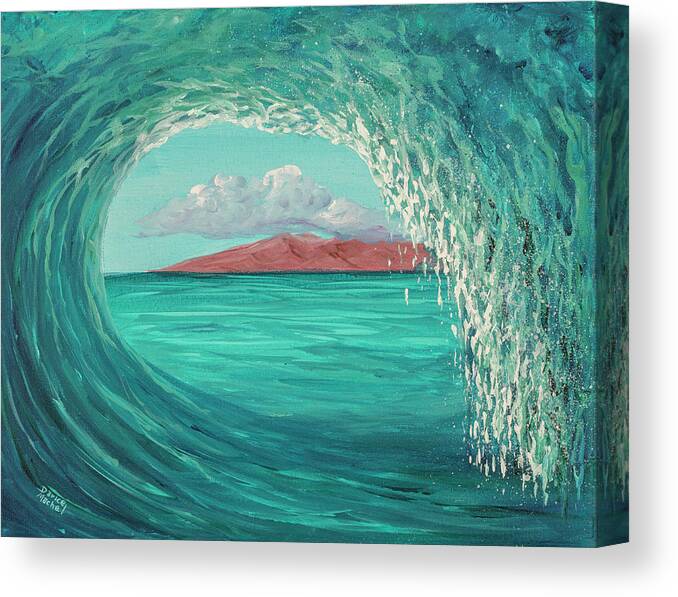 Seascape Canvas Print featuring the painting Suspended In Time by Darice Machel McGuire