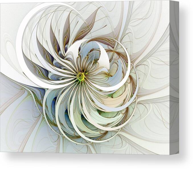 Digital Art Canvas Print featuring the digital art Swirling petals by Amanda Moore