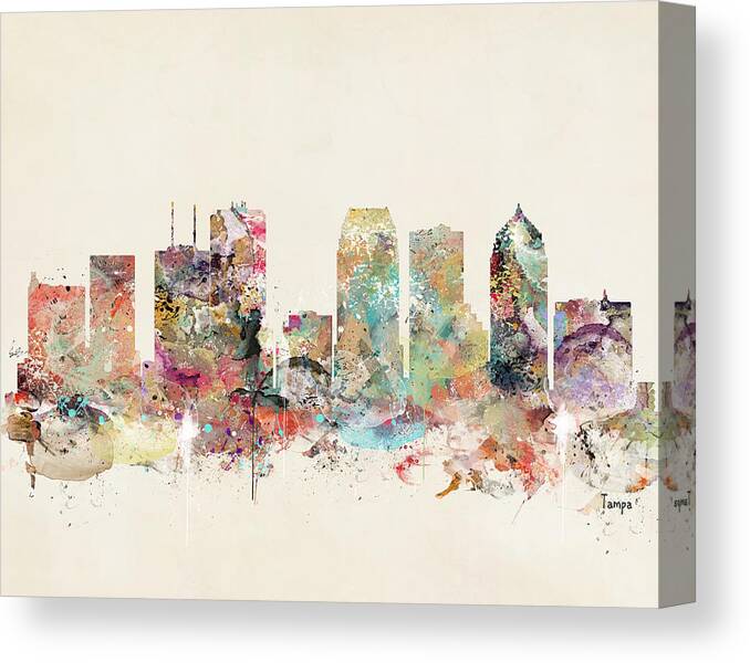 Tampa Canvas Print featuring the painting Tampa Florida by Bri Buckley