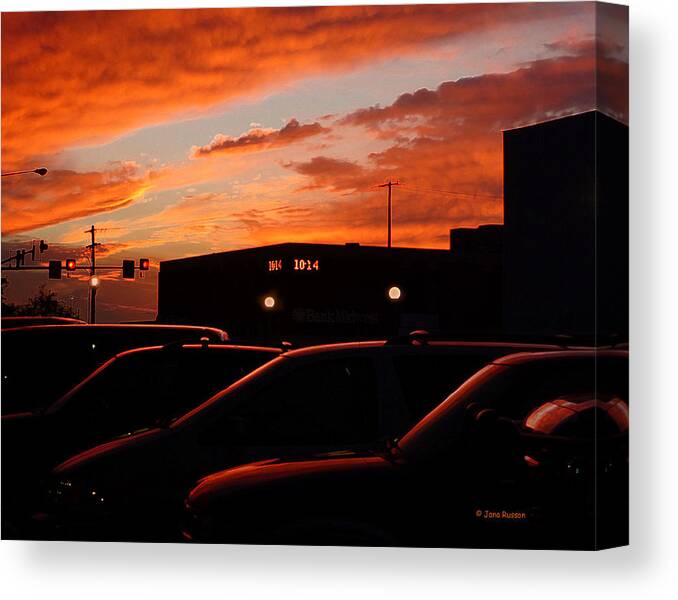 Sunset Canvas Print featuring the digital art Ten Fourteen p.m. by Jana Russon