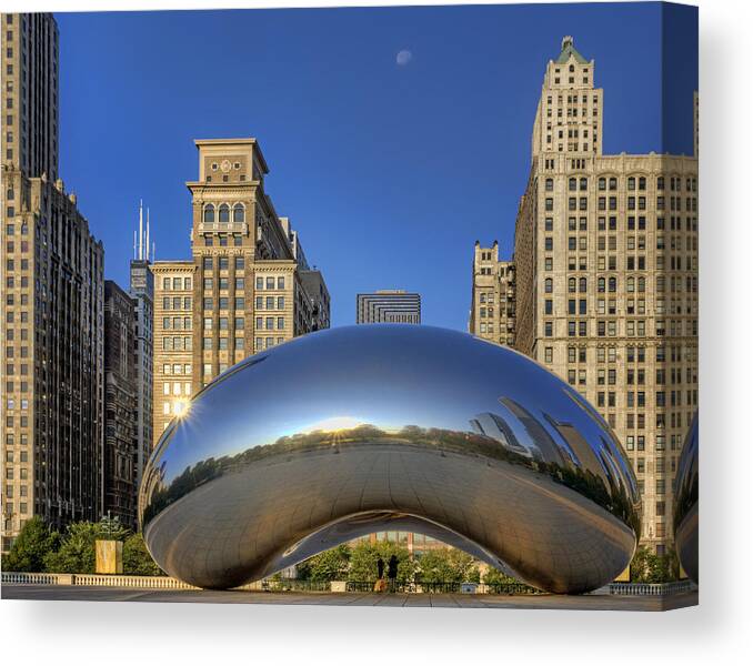 Cloud Gate Canvas Print featuring the photograph The Bean - Millennium Park - Chicago by Nikolyn McDonald
