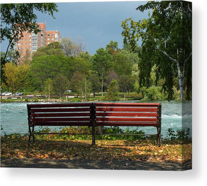 Bench Canvas Print featuring the photograph The Bench by Deborah Ritch