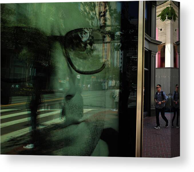 Street Photography Canvas Print featuring the photograph The better man by J C