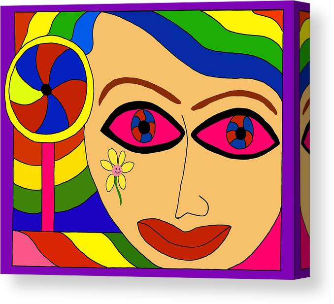 Psychedelic Art Canvas Print featuring the digital art The Camera Eye by Laura Smith