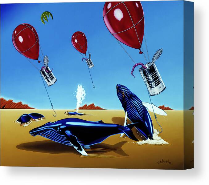  Canvas Print featuring the painting The Chase by Paxton Mobley