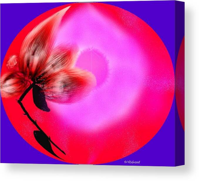 Love.world Of Love.flower Of Love.sun Of Love.red.pink.colors.broken Flower Of Love Canvas Print featuring the digital art The closed world of the love by Dr Loifer Vladimir