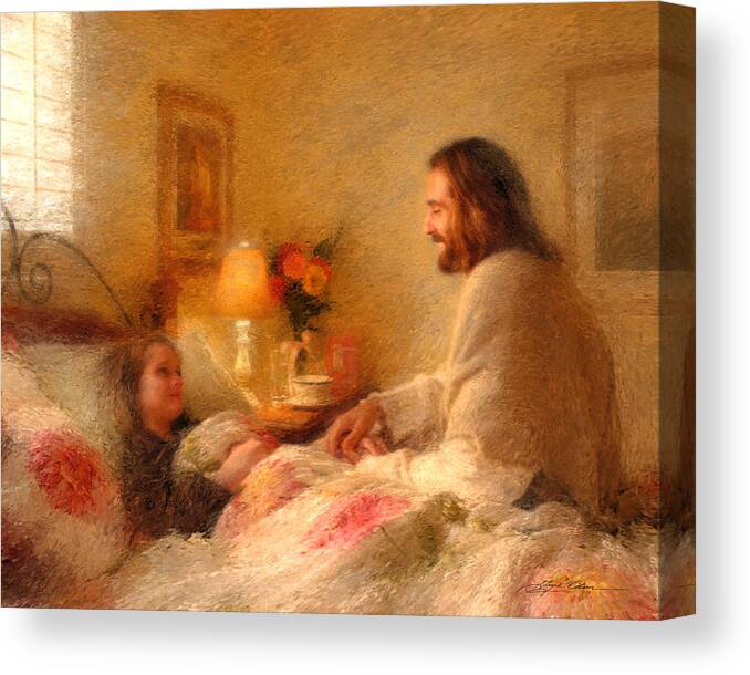 Jesus Canvas Print featuring the painting The Comforter by Greg Olsen