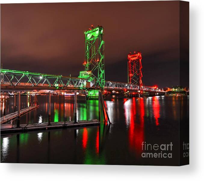 Bridge Canvas Print featuring the photograph The Docks and the Bridge by Steve Brown