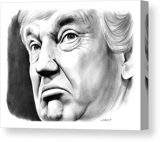 Trump Canvas Print featuring the drawing The Donald by Greg Joens