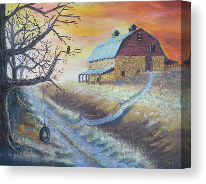 Hott Canvas Print featuring the painting The Hott Ranch by Jerry McElroy