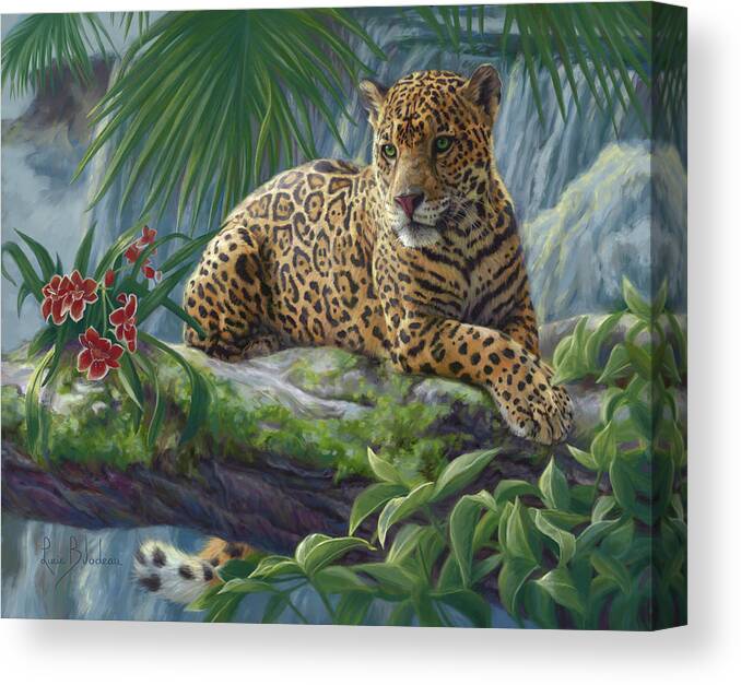 Jaguar Canvas Print featuring the painting The Jaguar by Lucie Bilodeau