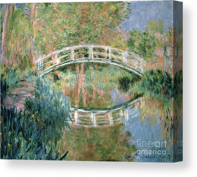 The Japanese Bridge Canvas Print featuring the painting The Japanese Bridge by Claude Monet