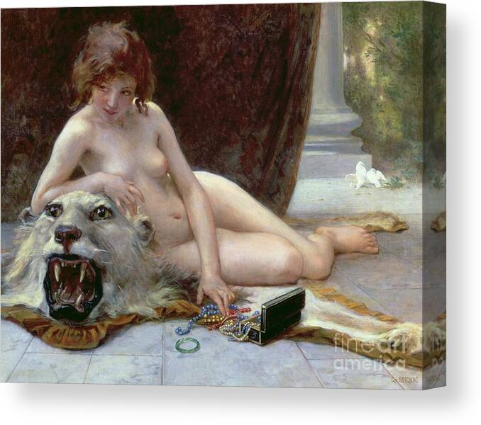 Nude Canvas Print featuring the painting The Jewel Case by Guillaume Seignac