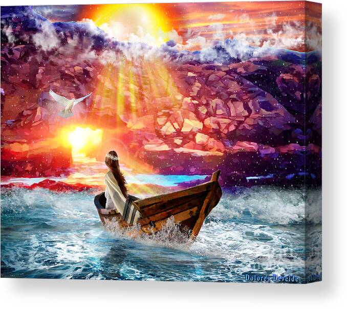The Joy Of The Lord Canvas Print featuring the digital art The Joy of Adonai is your strength by Dolores Develde