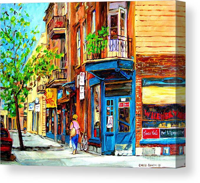 Montreal Canvas Print featuring the painting The Lady in Pink by Carole Spandau