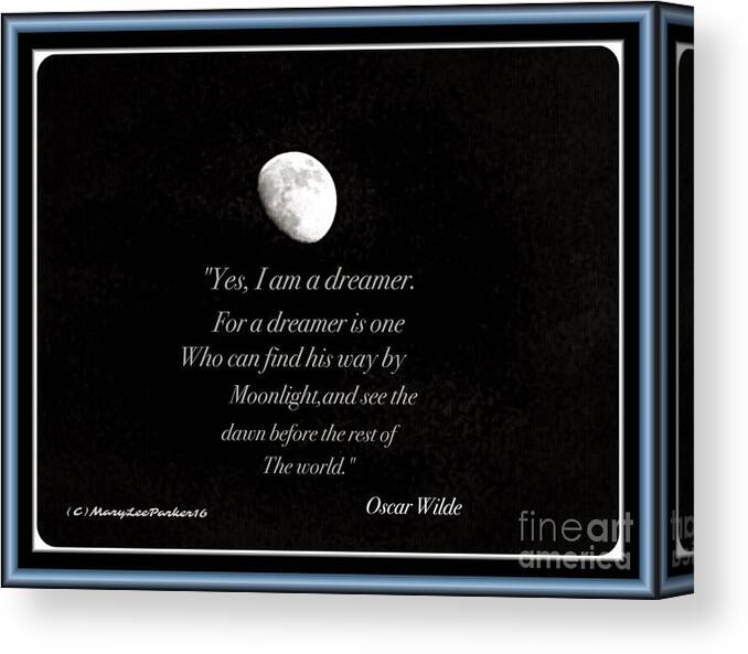 The Moon Canvas Print featuring the digital art The Moon by MaryLee Parker