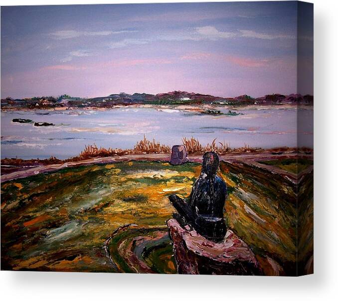 Seascape Canvas Print featuring the painting The Native Guardian by Ray Khalife