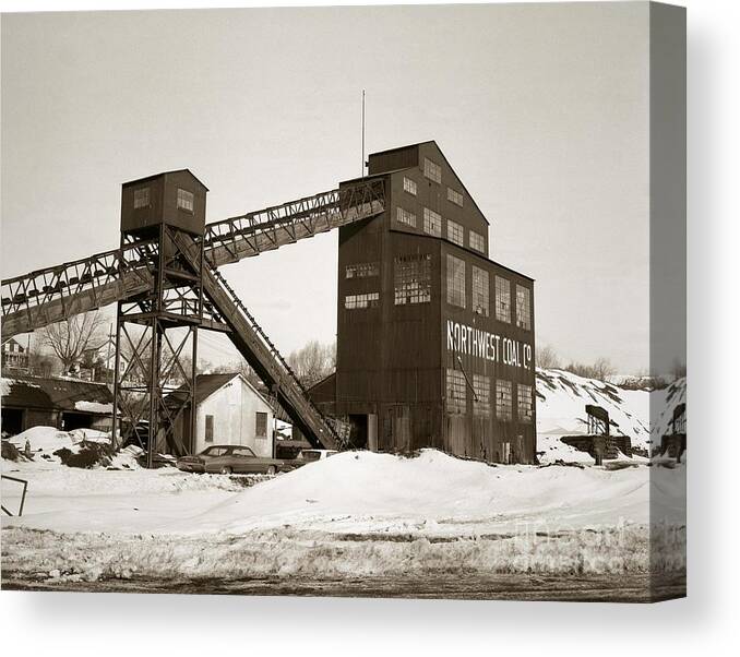 The Northwest Coal Company Canvas Print featuring the photograph The Northwest Coal Company Breaker Eynon Pennsylvania 1971 by Arthur Miller