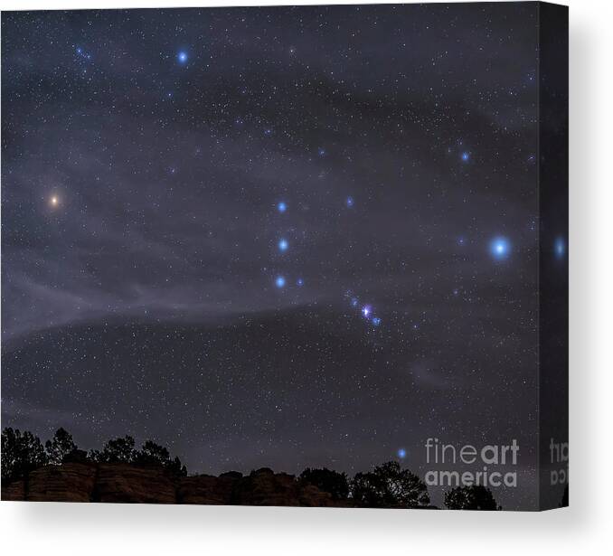 Astronomy Canvas Print featuring the photograph The Orion Constellation Rises by John Davis