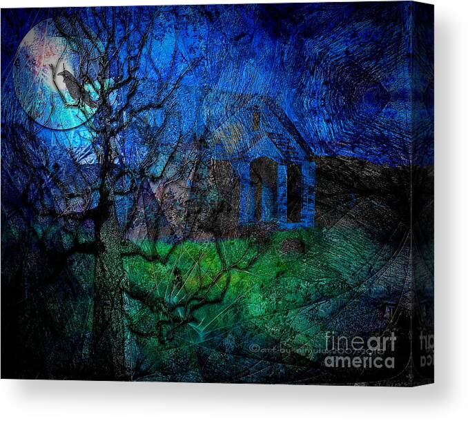 Midnight Canvas Print featuring the digital art The Other Side of Midnight by Mimulux Patricia No